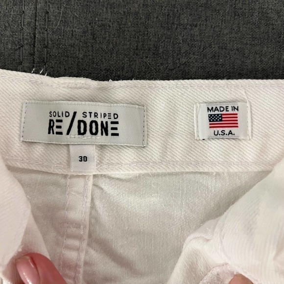 Re/done x Solid and Striped Women's NWT White Denim Shorts size 30 - Picture 9 of 9